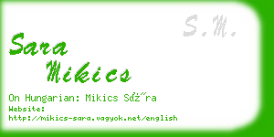 sara mikics business card